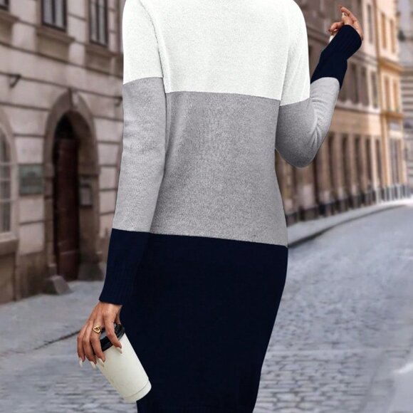 Multicolor Casual Women's Long Sleeve Color Block Cardigan - Picture 2 of 6